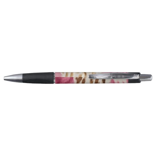 Stijlvolle Girly Roze Wit Goud Zebra Pen (Achterkant)