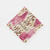 Stijlvolle Girly Roze Wit Goud Zebra Servet (Hoek)