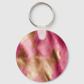 Stijlvolle Girly Roze Wit Goud Zebra Sleutelhanger (Achterkant)