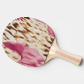 Stijlvolle Girly Roze Wit Goud Zebra Tafeltennisbatje (Zijkant)