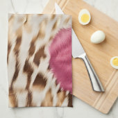 Stijlvolle Girly Roze Wit Goud Zebra Theedoek (Quarter Fold)