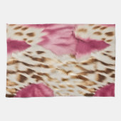 Stijlvolle Girly Roze Wit Goud Zebra Theedoek (Horizontaal)