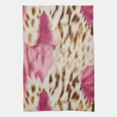 Stijlvolle Girly Roze Wit Goud Zebra Theedoek (Verticaal)