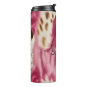 Stijlvolle Girly Roze Wit Goud Zebra Thermosbeker (Gedraaid links)
