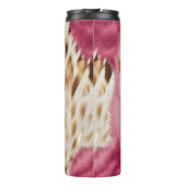 Stijlvolle Girly Roze Wit Goud Zebra Thermosbeker (Achterkant)