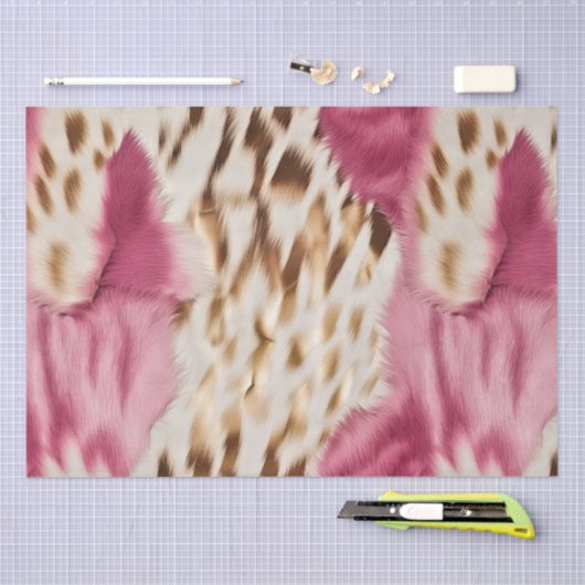 Stijlvolle Girly Roze Wit Goud Zebra Tissuepapier (Craft)