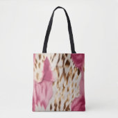 Stijlvolle Girly Roze Wit Goud Zebra Tote Bag (Voorkant)