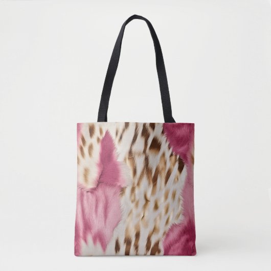 Stijlvolle Girly Roze Wit Goud Zebra Tote Bag (Voorkant)