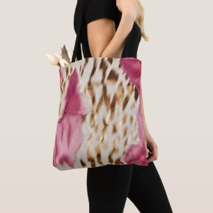 Stijlvolle Girly Roze Wit Goud Zebra Tote Bag
