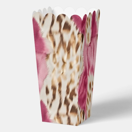 Stijlvolle Girly Roze Wit Goud Zebra Verjaardag Bedankdoosjes (Voorkant)