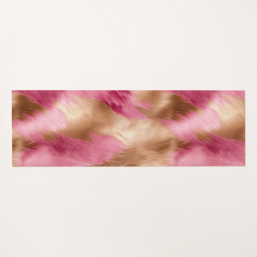 Stijlvolle Girly Roze Wit Goud Zebra Yogamat (Achterkant (horizontaal))