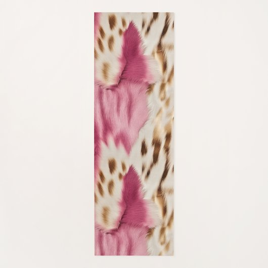 Stijlvolle Girly Roze Wit Goud Zebra Yogamat (Voorkant)