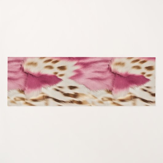 Stijlvolle Girly Roze Wit Goud Zebra Yogamat (Voorkant (horizontaal))