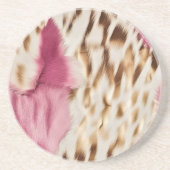 Stijlvolle Girly Roze Wit Goud Zebra Zandsteen Onderzetter (Voorkant)
