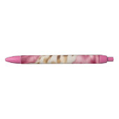 Stijlvolle Girly Roze Wit Goud Zebra Zwarte Inkt Pen (Voorkant)