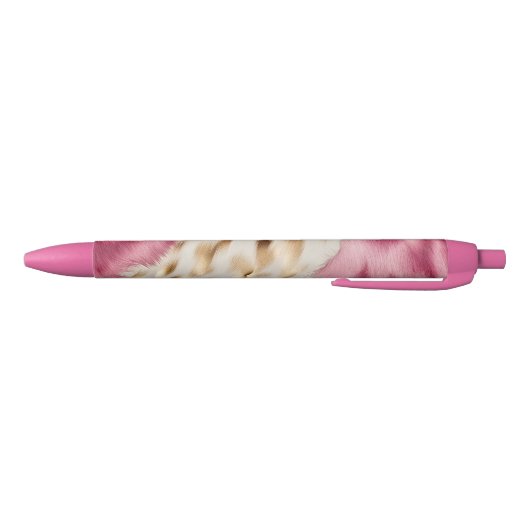Stijlvolle Girly Roze Wit Goud Zebra Zwarte Inkt Pen (Bodem)