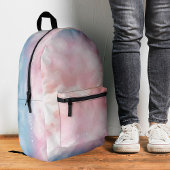 Stijlvolle Girly Sky Blue Pink Pastel Cloud Bedrukte Rugzak