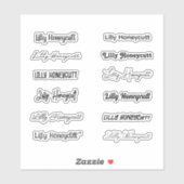Stijlvolle Girly Trendy Full Name Set van 12 lette Sticker (Vel)