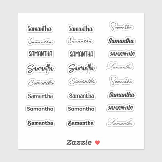 Stijlvolle Girly Trendy Voornaam Set van 24 Letter Sticker (Vel)