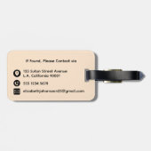 Stijlvolle Girly Tropical Waterverf Flower Monogra Bagagelabel (Achterkant horizontaal)