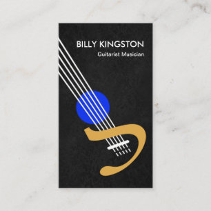 Stijlvolle gitaargrijs gitarist visitekaartje