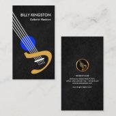 Stijlvolle gitaargrijs gitarist visitekaartje (Voorkant / Achterkant)