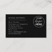 Stijlvolle Gitaarleraar Custom Logo Visitekaartje (Achterkant)