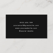 Stijlvolle gitaarmuzikant Minimal Black and White Visitekaartje (Achterkant)