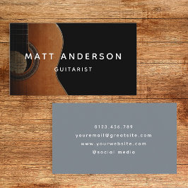 Stijlvolle gitaarmuzikant Minimal Blue Visitekaartje