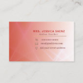 Stijlvolle gitarist gitaar speler leraar visitekaartje (Achterkant)