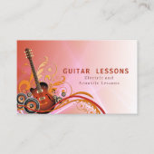 Stijlvolle gitarist gitaar speler leraar visitekaartje (Voorkant)