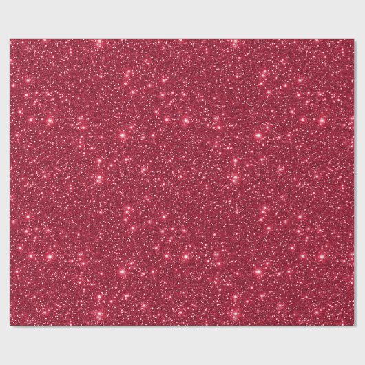 Stijlvolle Glam Deep Red Sparkling Faux Glitter Pa Cadeaupapier (Vlak)