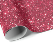 Stijlvolle Glam Deep Red Sparkling Faux Glitter Pa Cadeaupapier (Rol Hoek)