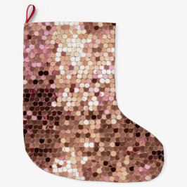 Stijlvolle Glam Roos Gold Blush Roze Confetti Grote Kerstsok
