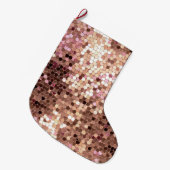 Stijlvolle Glam Roos Gold Blush Roze Confetti Grote Kerstsok (Voorkant (Hangend))