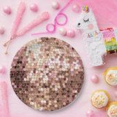 Stijlvolle Glam Roos Gold Blush Roze Confetti Papieren Bordje (Feest)