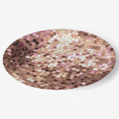 Stijlvolle Glam Roos Gold Blush Roze Confetti Papieren Bordje (Gekanteld)