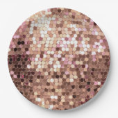 Stijlvolle Glam Roos Gold Blush Roze Confetti Papieren Bordje (Voorkant)