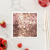 Stijlvolle Glam Roos Gold Blush Roze Confetti Servet (Insitu)