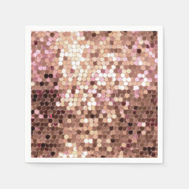 Stijlvolle Glam Roos Gold Blush Roze Confetti Servet