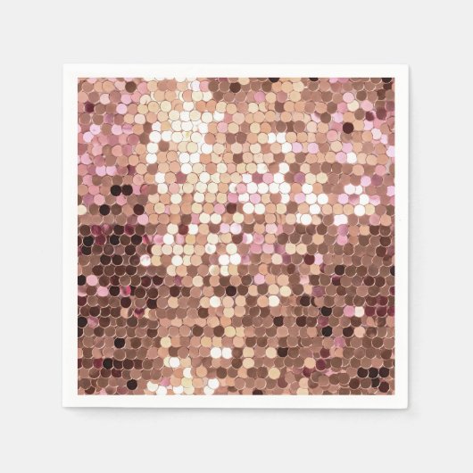 Stijlvolle Glam Roos Gold Blush Roze Confetti Servet (Voorkant)