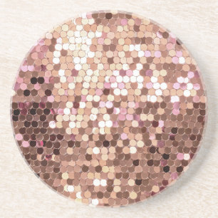 Stijlvolle Glam Roos Gold Blush Roze Confetti Zandsteen Onderzetter