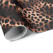 Stijlvolle Glam Roos Gold Blush Roze Leopard Spark Cadeaupapier (Rol Hoek)
