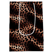Stijlvolle Glam Roos Gold Blush Roze Leopard Spark Medium Cadeauzakje (Achterkant)