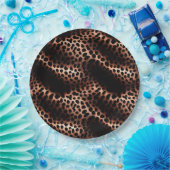 Stijlvolle Glam Roos Goud Zwart Luipaard Papieren Bordje (Feest)