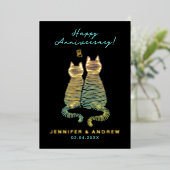 Stijlvolle Glam Schattige Jubileum Gradient Blue C Folie Uitnodiging (Staand Voorkant)