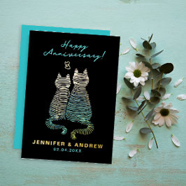 Stijlvolle Glam Schattige Jubileum Gradient Blue C Folie Uitnodiging