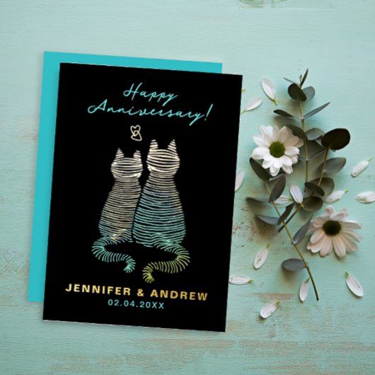 Stijlvolle Glam Schattige Jubileum Gradient Blue C Folie Uitnodiging