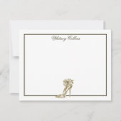 Stijlvolle Glam Stiletto Aangepaste naam Notitiekaartje (Voorkant)