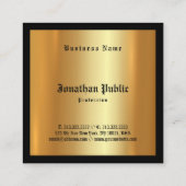 Stijlvolle Glamour Gold Professional Abstract Plai Vierkante Visitekaartje (Achterkant)